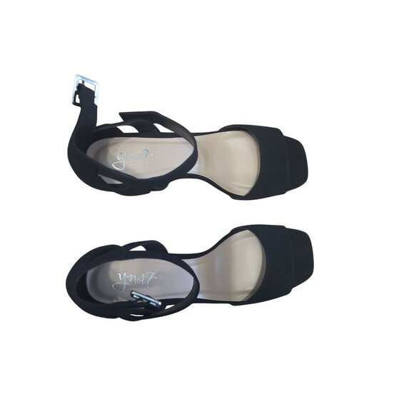 Y Not? Black Womens Block Heel Sandals With Ankle Strap, Size 8 M - Picture 2 of 6